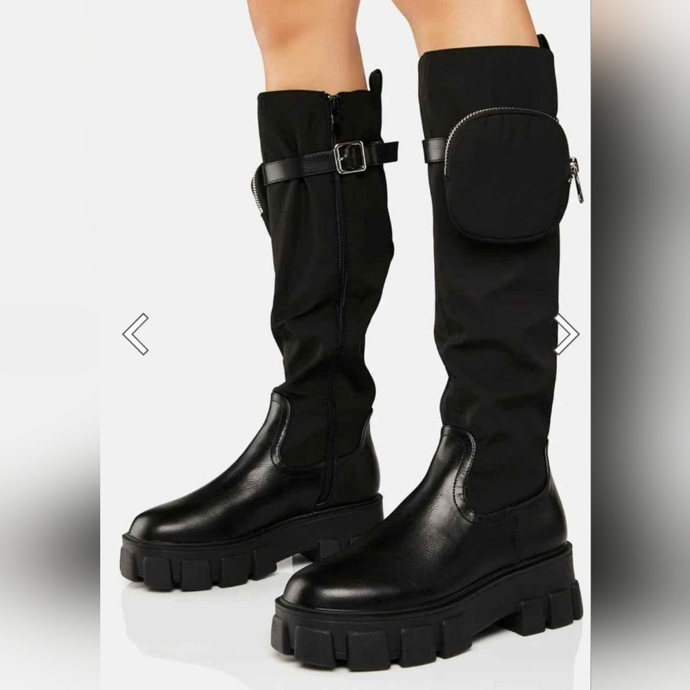 Public Desire - Black Boots, US size 7